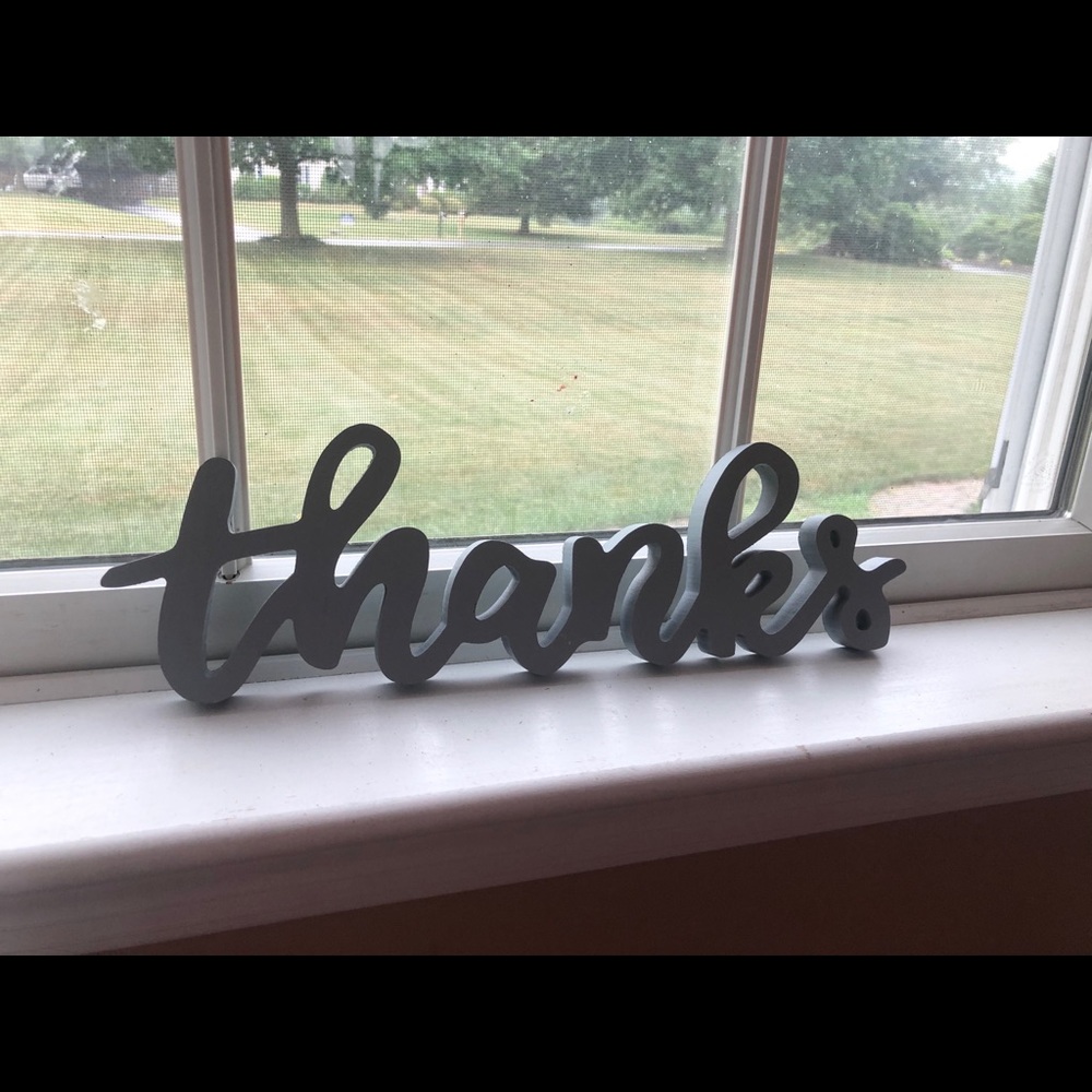 “thanks” sign